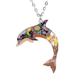 Blue Ocean Jewelry - Artistic Dolphin Necklace with Several Colors to Choose From