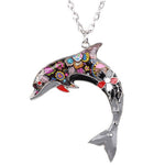 Blue Ocean Jewelry - Artistic Dolphin Necklace with Several Colors to Choose From