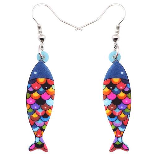 Blue Ocean Jewelry - Colorful Long Fish Drop Earrings